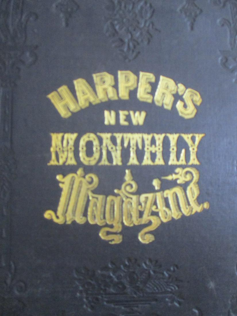 Harper's Monthly Magazine - Complete Volume 10: Harper's New Monthly Magazine 6 Months - December 1854 to May 1855. Beautiful gold tooled designed cover and spine. Numerous woodcutsIncludes several short stories by
