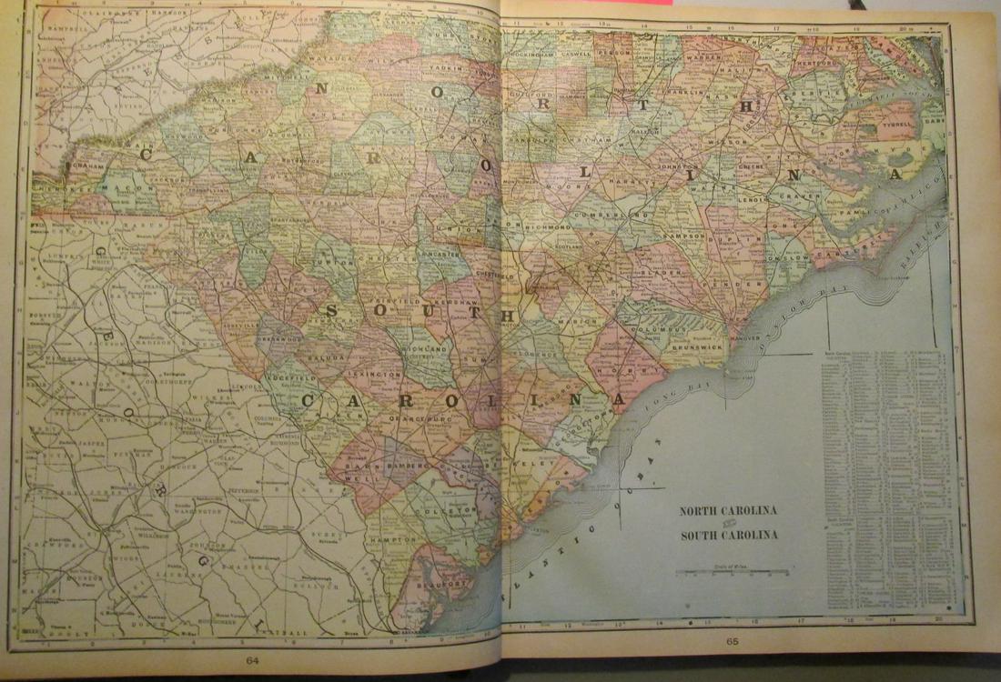 Large Map of North Carolina and South Carolina (1 of 4)