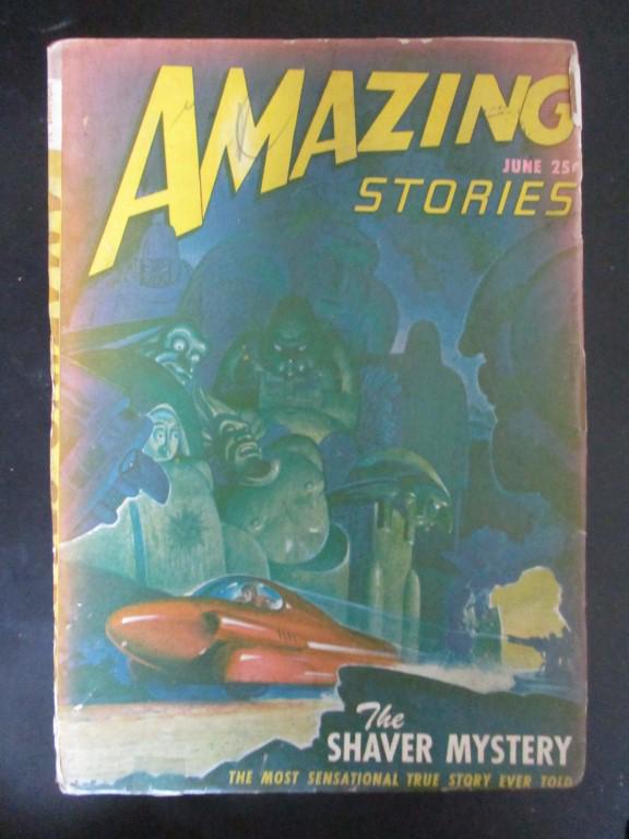 Amazing Stories - June 1947: Amazing Stories volume 21 number 6 June 1947 Edited by Raymond A. Palmer. Cover art by Robert Gibson Jones for "The Shaver Mystery" by Richard S. Shaver. In