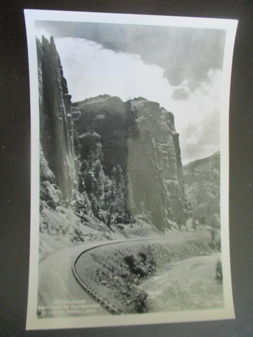 The Palisades - Yellowstone - Albert G. Lucier: The Palisades - Cody Road to Yellowstone Wyoming. Signed and titled in photograph - Lucier, Powell, Wyo. Photographer: Albert G. Lucier 1877 - 1962 Signed: