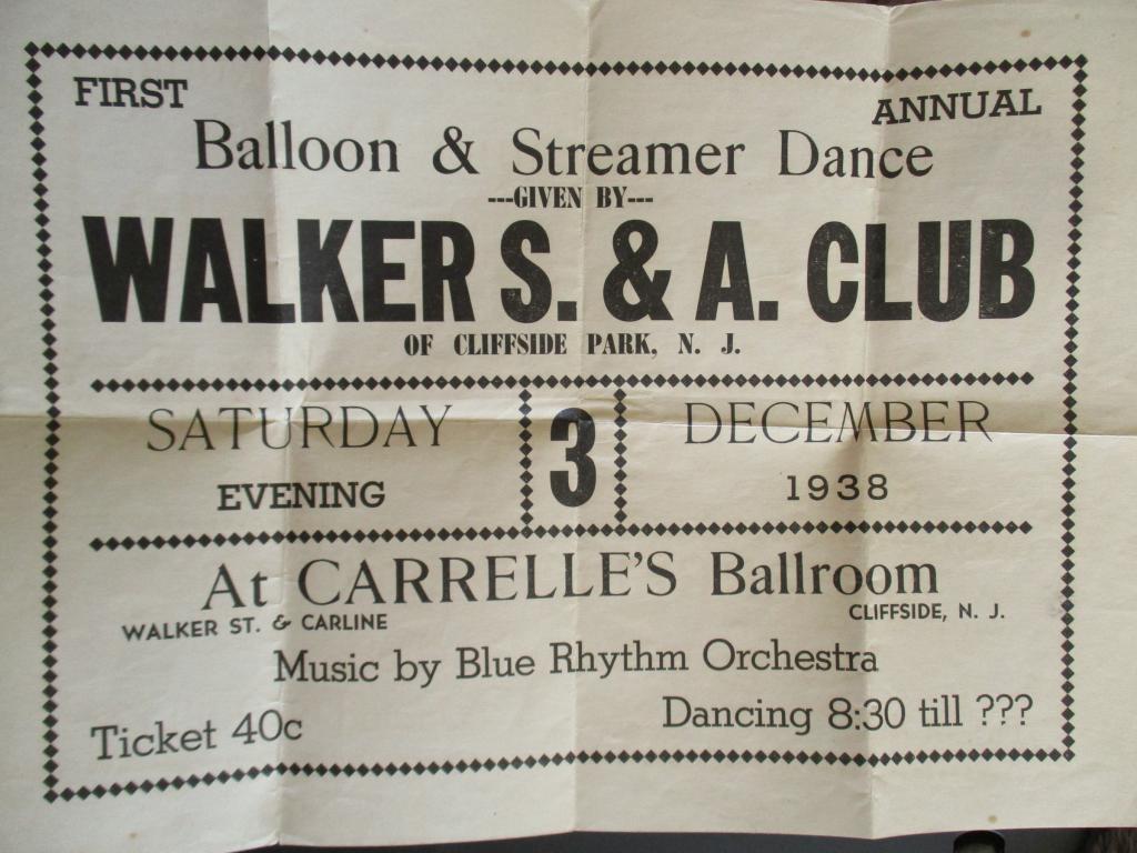 1938 Cliffside Park Poster Carrelle Ballroom (1 of 1)