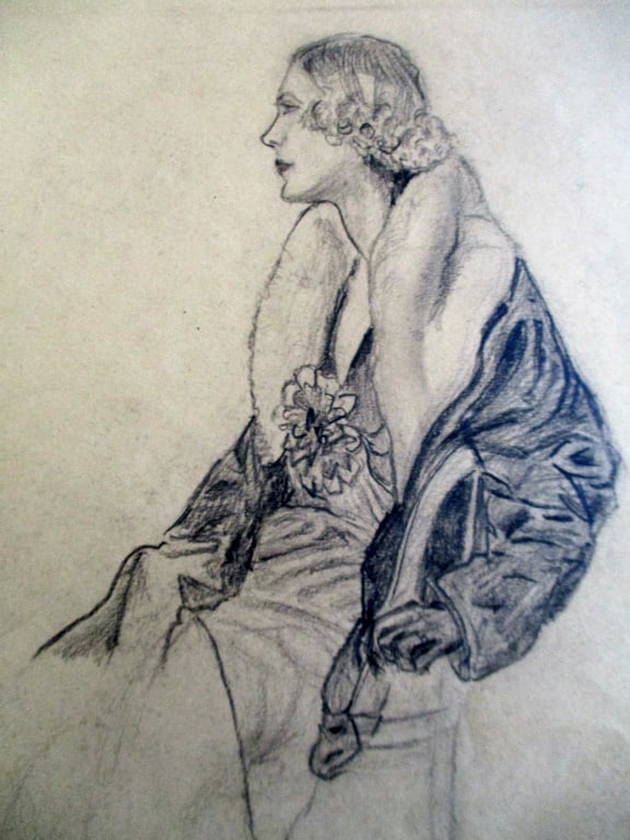 Alan Howard (1923 - 2008)  Lady In Fur (1 of 3)