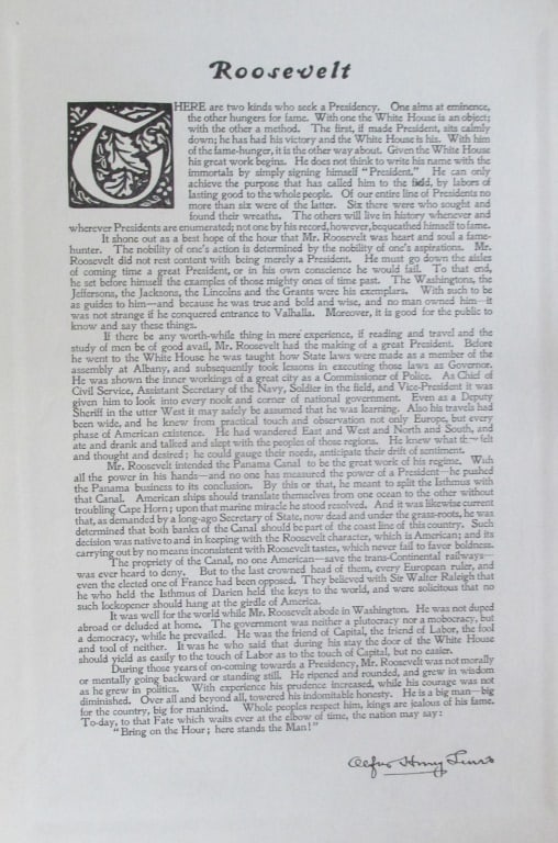 Tribute to President Theodore Roosevelt: Tribute to President Theodore Roosevelt Artist: After Gilbert Stuart Print Type: Photogravure Signed: George Washington in plate Date: 1907 Publisher: Bureau of Natio