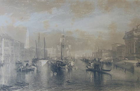 The Grand Canal Venice - J. M. W. Turner: The Grand Canal Venice Joseph Mallord William Turner RA, known in his time as William Turner, was an English Romantic painter, printmaker and watercolorist. He is known for his expressive colourisati