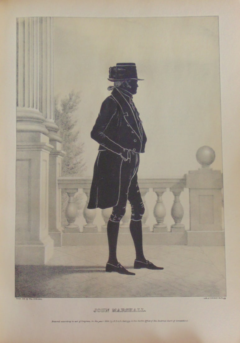 John Marshall - Brown & Kellogg: John Marshall Silhouette "Entered according to act of congress, in the year 1844, by EB & EC Kellogg, in the clerks office of the District of Connecticut". Artist: William H. Brown Print Type: