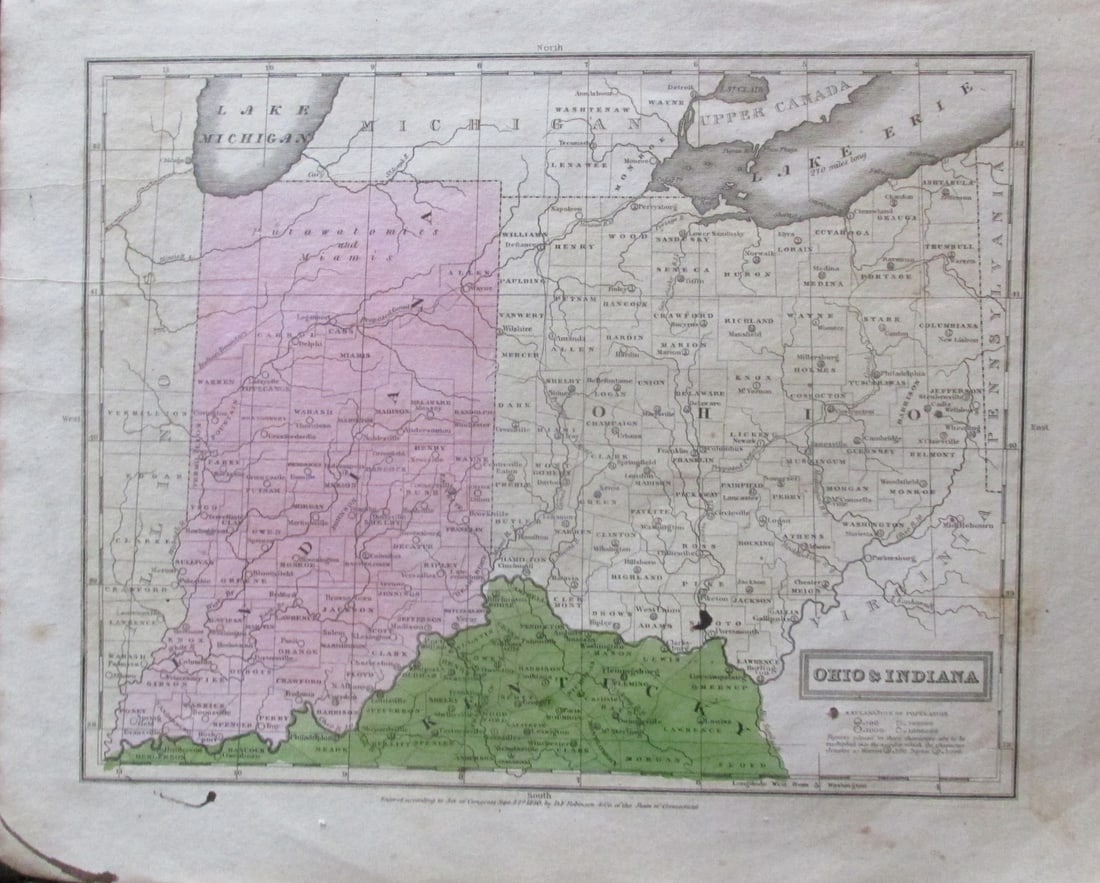 Early Map of Ohio and Indiana 1829 (1 of 3)