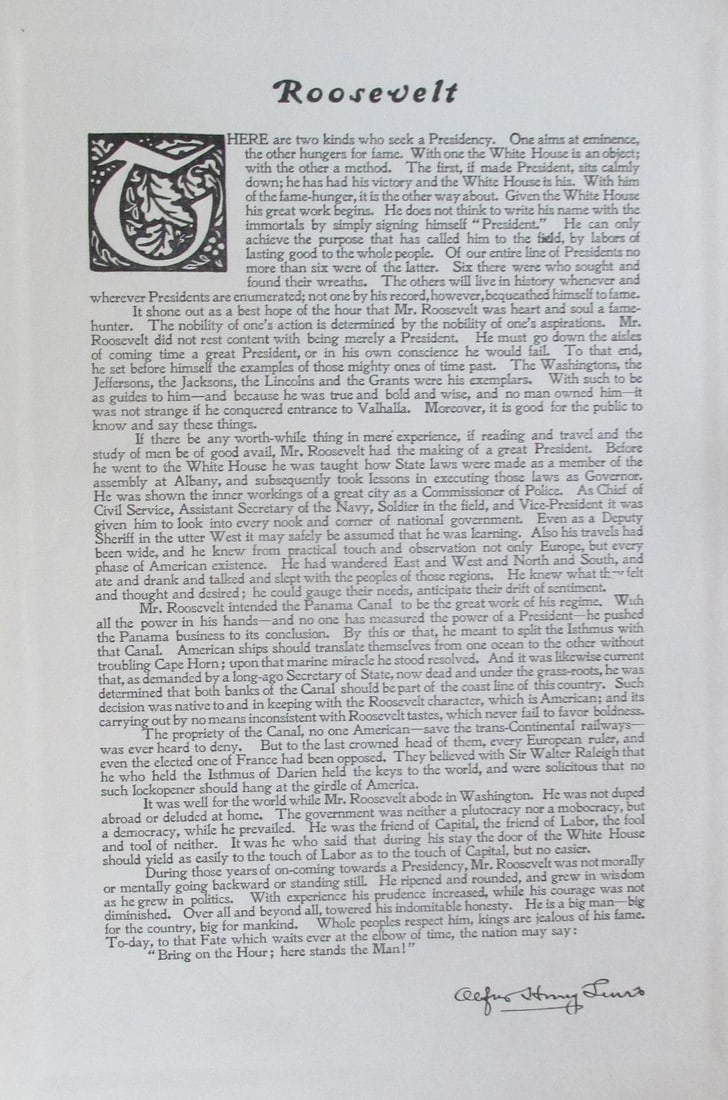 Tribute to President Theodore Roosevelt: Tribute to President Theodore Roosevelt Artist: After Gilbert Stuart Print Type: Photogravure Signed: George Washington in plate Date: 1907 Publisher: Bureau of Natio