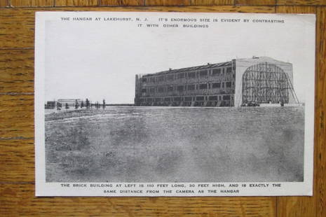 The Hanger At Naval Air Station Lakehurst NJ: >The Hanger At Lakehurst, NJ It's Enormous Size is Evident by Contrasting It With Other Buildings. The Brick Building at Left is 110 Feet Long, 30 Feet High and is Exactly the Sae Distance from the Ca