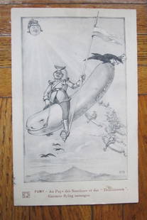 German Flying Sausages Airship: German Flying Sausages Airship Sculptor/Engraver German Airships Print Type: Lithograph Date: Circa 1920's Origin: German Dimensions: 5 1/2 x 3 1/2"<