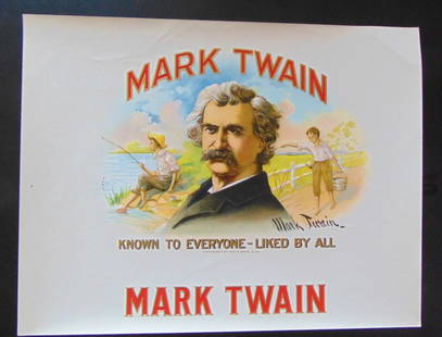 Mark Twain - Known to Everyone Liked by All: Mark Twain - Known to Everyone Liked by All The Wolf Brothers cigar box label, featuring Mark Twain with the slogan "Known to Everyone - Liked by All," is a fascinating example of celebrity