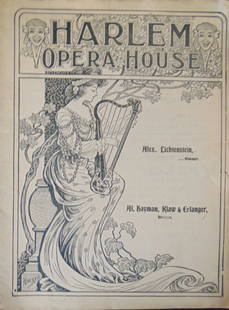 Harlem Opera House 1905 Vaudeville: Harlem Opera House 1905 Vaudeville Program from the first theater in New York City and was built by Oscar Hammerstein. The program was Mrs. Black is Back starring May Irwin. What is also