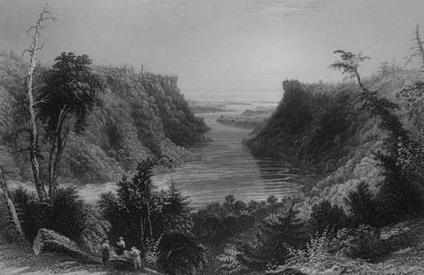 The Outlet of Niagara River: The Outlet of Niagara River Artist: William Henry Bartlett Print Type: Engraving Date: Circa 1840 Dimensions: 10 x 7.5 " Subject: 19th Century American Scenes