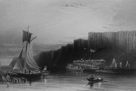 The Palisades - The Hudson River: The Palisades - The Hudson River Artist: William Henry Bartlett Print Type: Engraving Date: Circa 1840 Dimensions: 10 x 7.5 " Subject: 19th Century American Scenes