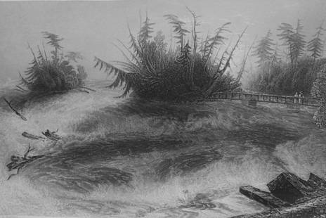 The Rapids Above the Falls of Niagara: The Rapids Above the Falls of Niagara Artist: William Henry Bartlett Print Type: Engraving Date: Circa 1840 Dimensions: 10 x 7.5 " Subject: 19th Century American Scen