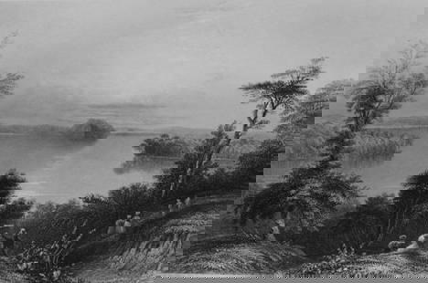Saratoga Lake: Saratoga Lake New York Artist: William Henry Bartlett Print Type: Engraving Date: Circa 1840 Dimensions: 10 x 7.5 " Subject: 19th Century American Scenes Condition Report: Very Good Plus Subject