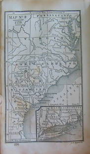 Map of 1779 - Eastern Seaboard: Map of 1779 - Eastern Seaboard From Florida to Pennsylvania  Map No. 9 Dated: Circa 1840 Dimensions: 6 x 4" Condition Report Toning. Rounded left tips. Good Subject Ref