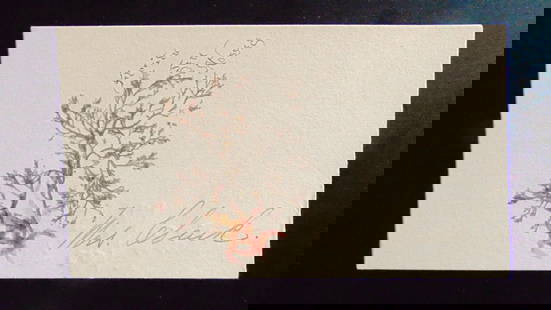 Florida Sea Moss - Calling Card c1860: Florida Sea Moss - Calling Card Signed "Mrs. Clark". Moss is extremely fine and in very good condition. Extremely rare. Print Type: Natural History Date: Circa 1860 Dimensions: 4 1/2 x 2 1/2"