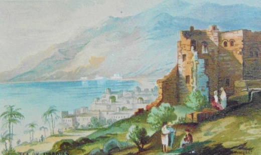 Sea of Tiberias - 1875 - Prang: Sea of Tiberias - 1875 - Prang  The Biblical "Sea of Tiberias," also known as the Sea of Galilee or Lake Kinneret, is a freshwater lake in modern-day Israel significant in Christianity. Located at the