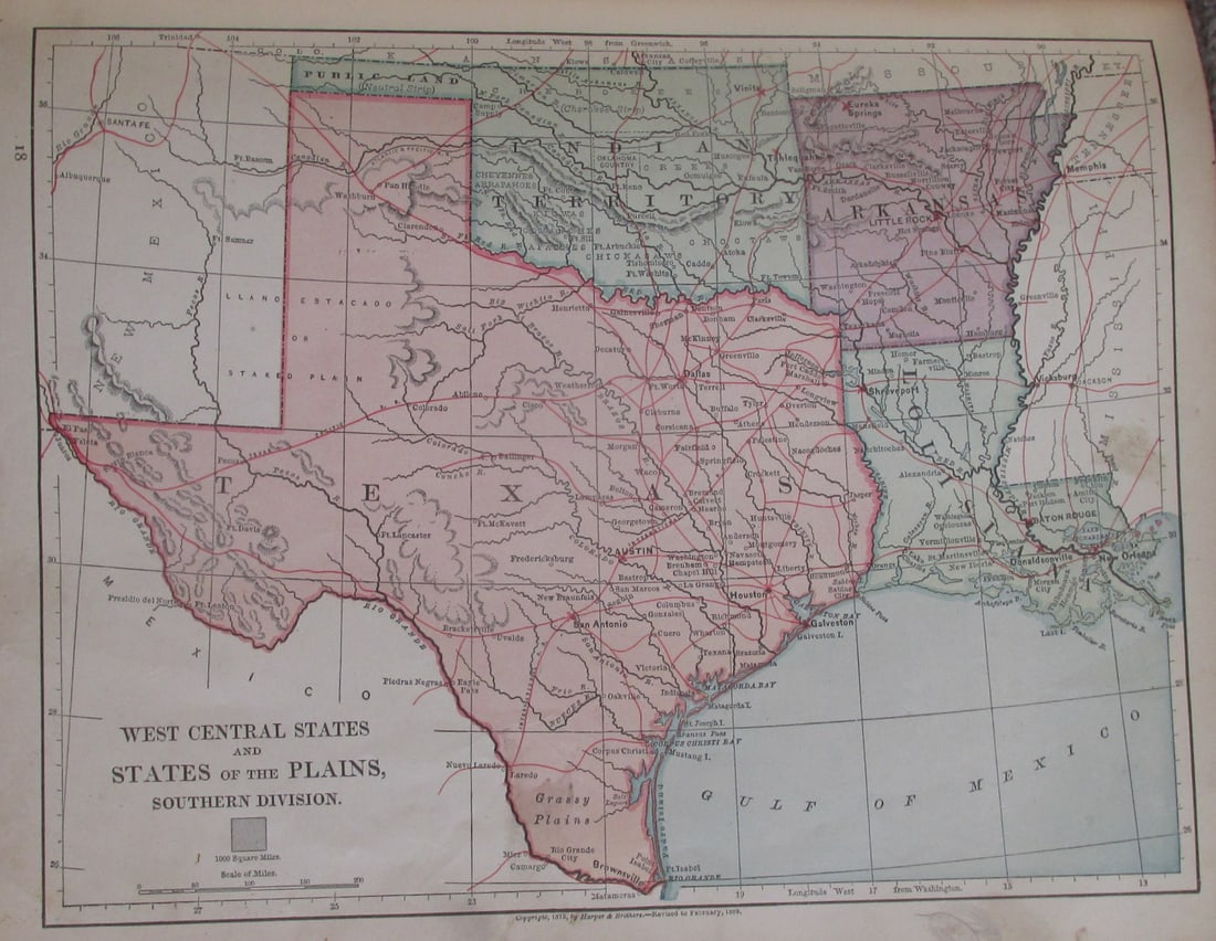 Map of Texas and Indian Territory (1 of 1)