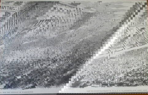 The Seventh Regiment Leaving New York - Civil War: The Seventh Regiment N.G.S.N.Y. Leaving New York April 19, 1861 For the Defence of WashingtonMay 12, 1864 Print Type: Wood Engraving Date: Circa 1861 Publisher: Harper's Weekly Origin: American
