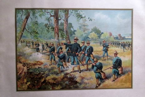 US Army Infantry Field Equipment 1892: US Army Infantry Field Equipment 1892 Artist: Werner Print Type: Chromolithograph Signed: Werner in plate Date: 19th Century Publisher: Werner Origin: Ameri