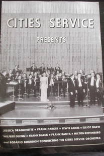 Cities Service Radio Concert 1934: The 409th Cities Service Radio Concert May 25, 1934 4 page. Photo cover . A rare copy. Type: Gasoline Advertiser: Cities Service Product: Concert Program Radio Programs Maker: Cities Service