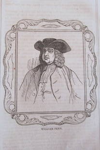 Early American Engraving of William Penn: Early Engraving of William Penn A rare view of William Penn Circa 1800 - 1835 Print Type: Engraving Date: Early 19th Century Origin: American Dimensions: 5 x 8 1/2