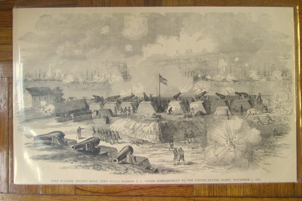 Fort Walker Hilton Head Under Bombardment (1 of 1)