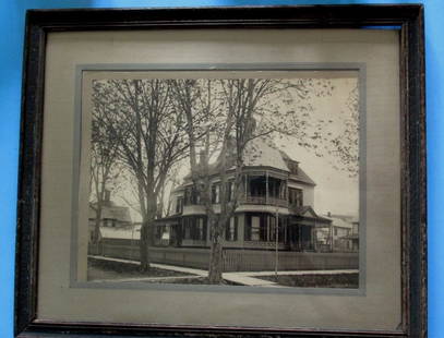 Deyo Johnson House ~ (Ellenville NY): Deyo Johnson HouseMaple Ave., Ellenville, NYFramed and Glazed.Period frame. Photographer: Unknown Dated: 19th/Early 20th Century Medium: Silver Print Dimensions: Sight: 13 x 10" Frame: 18 1/2 x 15 1/2