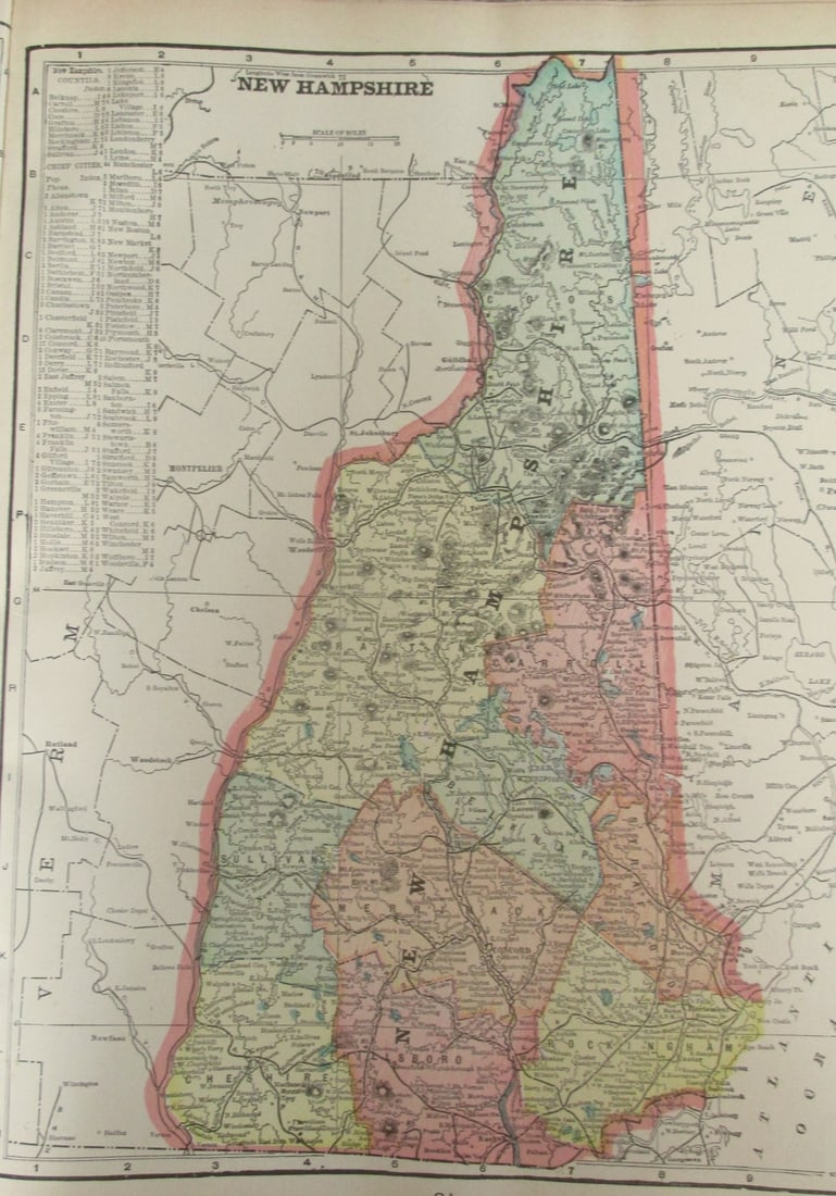 Maps of New Hampshire and Vermont (1 of 2)