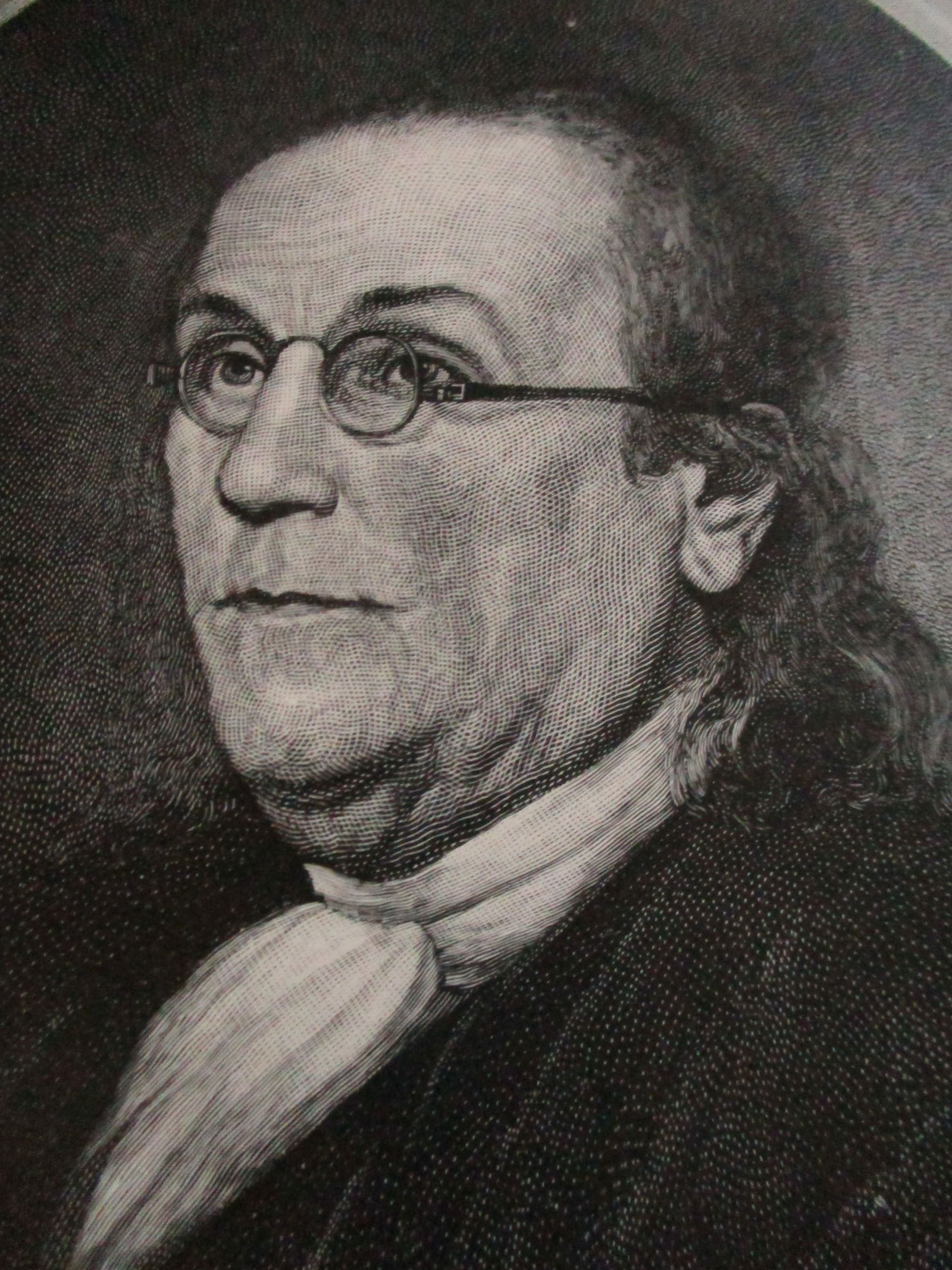 Portrait of Benjamin Franklin: Portrait of Benjamin Franklin 19th century Artist: After a painting by Charles Wilson Peale Date: 1890 Publisher: Century Origin: America