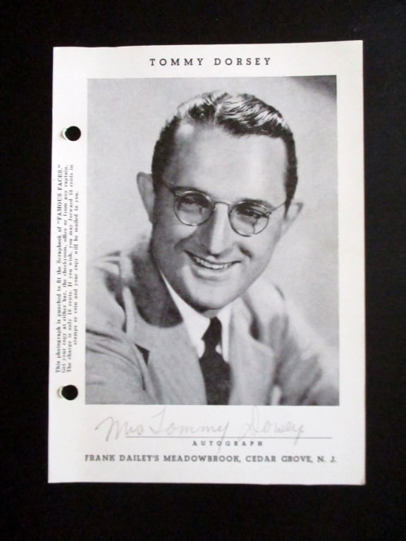 Mrs. Tommy Dorsey Signed Photo from Meadowbrook (1 of 2)