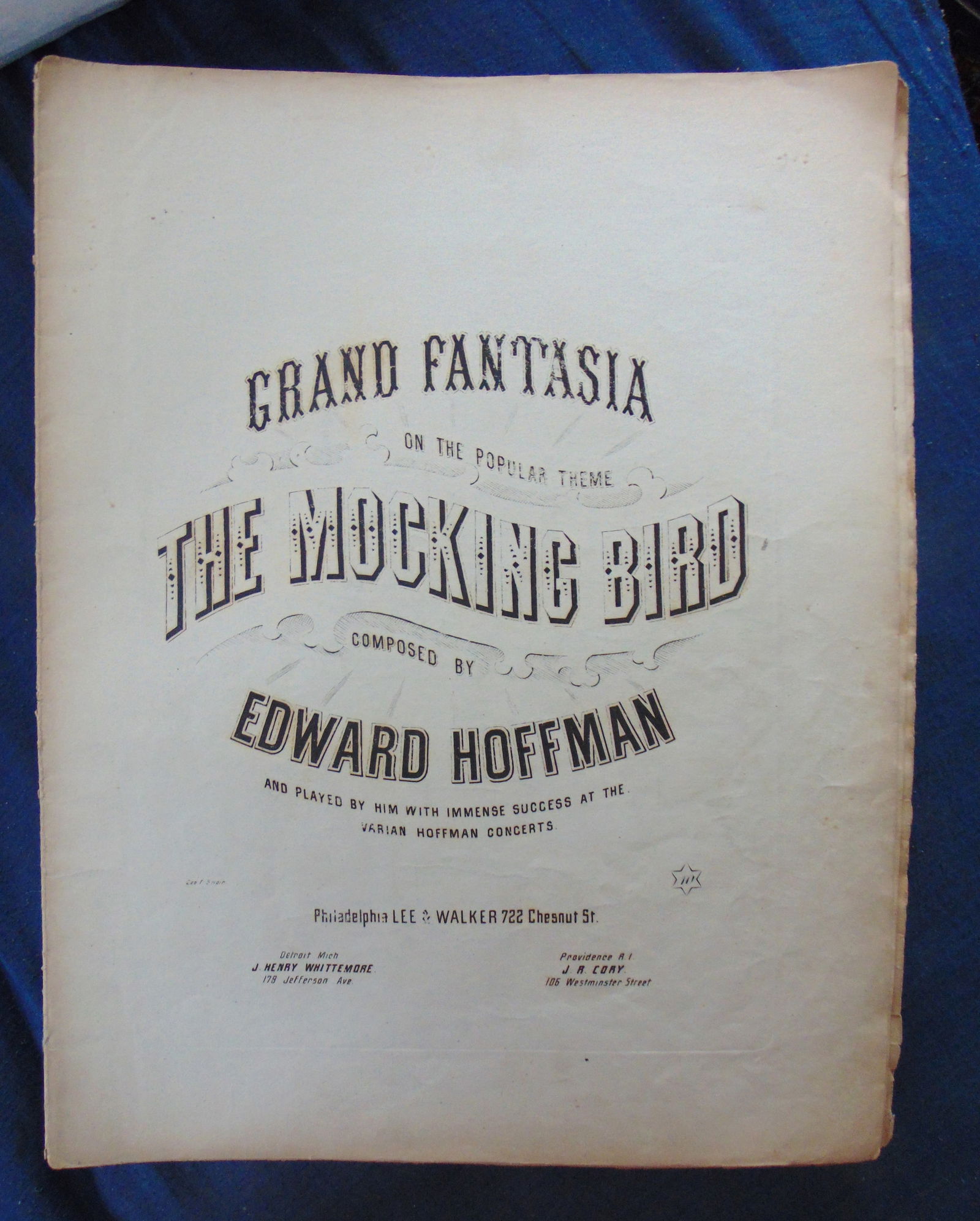 Grand Fantasia Mocking Bird (Listen to) Civil War: Grand Fantasia - The Mocking Bird Auld Lang Syne & Listen to the Mocking Birds. Played by Edward Hoffman with Immense Success at the Varian Hoffman Concerts. Songs popular during the Civil War. Compo