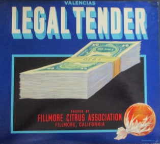 Legal Tender Sunkist Oranges -  Advertising