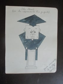 The Head As He Appears To His Pupils  Pen & Ink