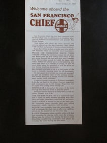 Santa Fe San Francisco Chief Boarding Brochure