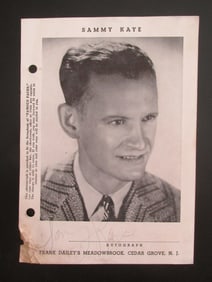 Signed Sammy Kaye Photograph