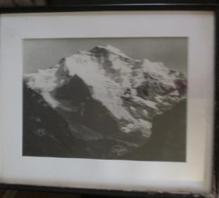 Snow Topped Mountain Silver Print Photograph