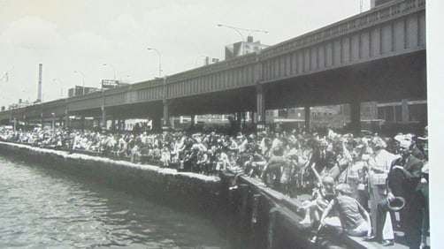 Large Crowd Watches Passenger Ship Come In