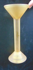 Art Deco Yellow Satin Glass Candlestick