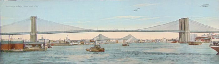 Postcard Brooklyn Bridge  Oversized