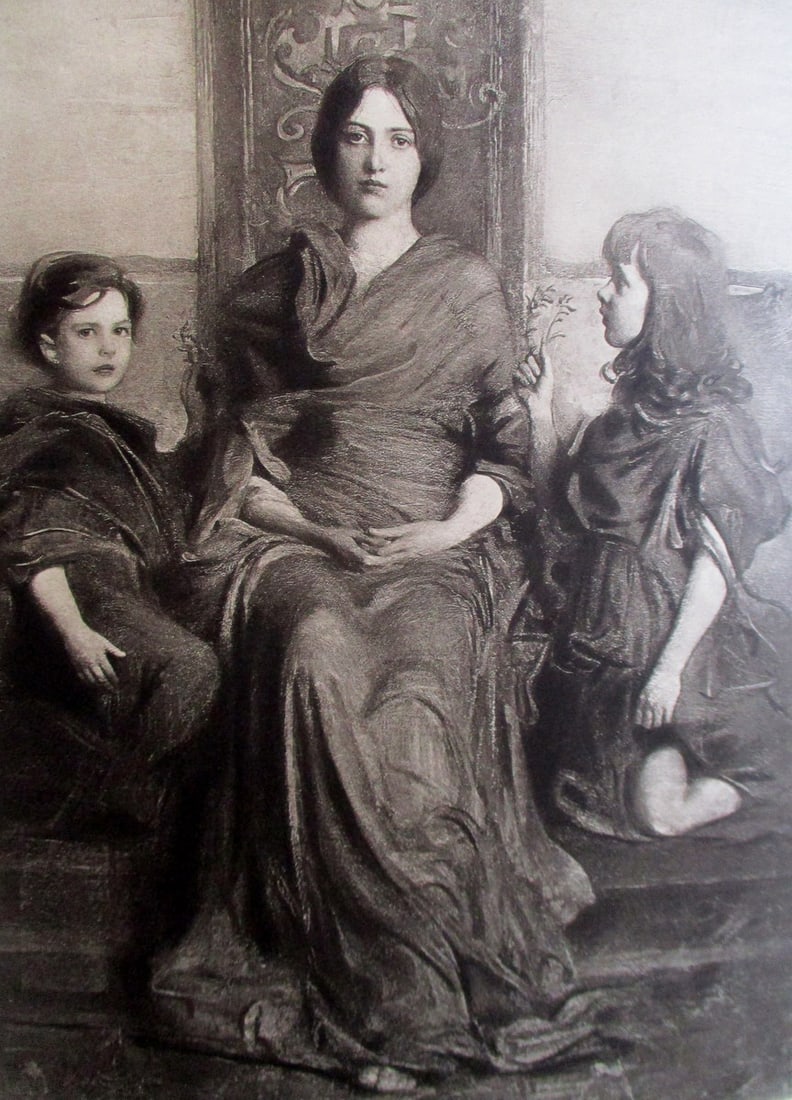 The Virgin Enthroned - Abbott Handerson Thayer: The Virgin Enthroned Elephant Folio. Artist: Abbott Handerson Thayer Print Type: Photogravure Date: [1895] Limited 1000 Origin