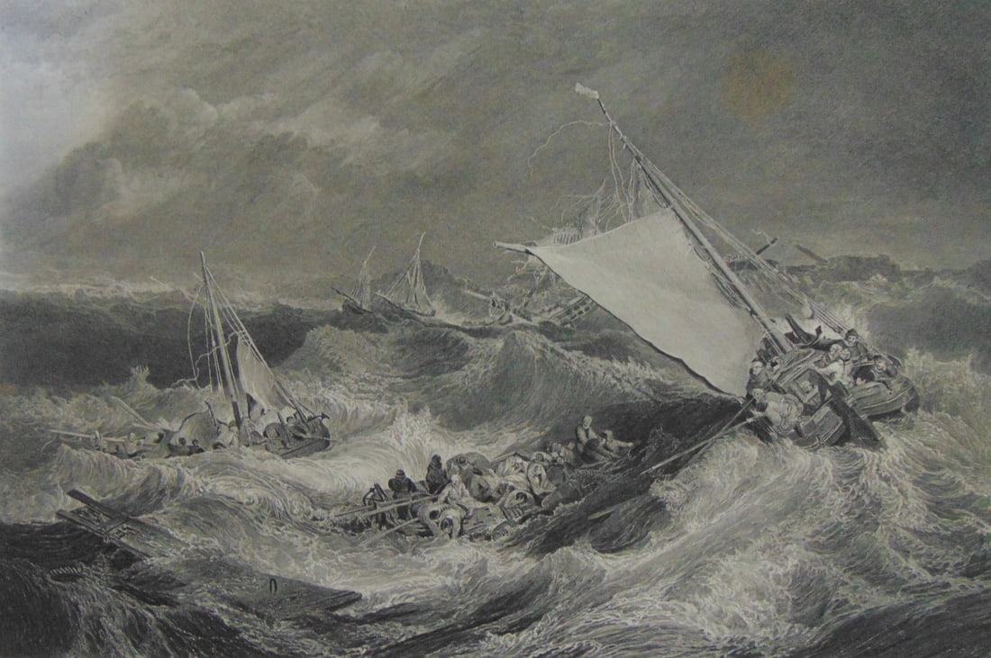 The Shipwreck - J. M. W. Turner: The Shipwreck Joseph Mallord William Turner RA, known in his time as William Turner, was an English Romantic painter, printmaker and watercolorist. He is known for his expressive