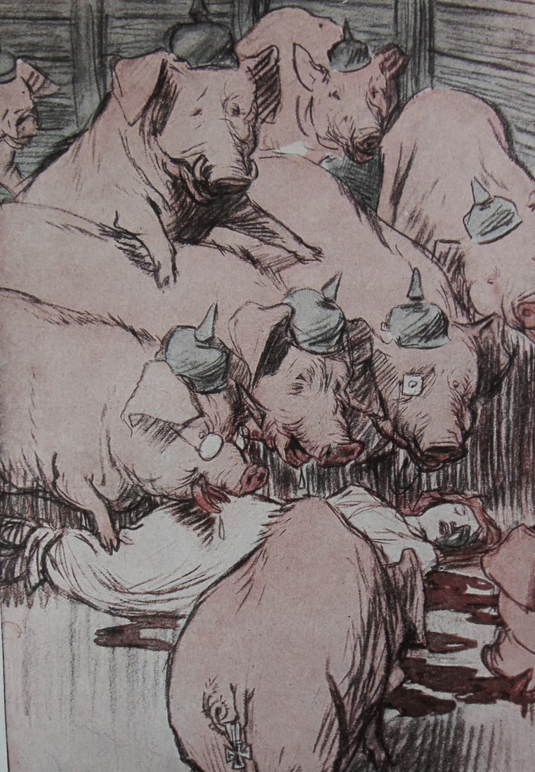 Thrown To The Swine (World War I): Thrown To The Swine (World War I) Louis Raemaekers was a Dutch cartoonist and illustrator best known for his powerful and influential political cartoons during World War I. Born in 1869, Raemaekers be