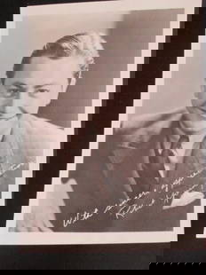 Robert Young Metro Goldwin Mayer Photograph: Robert Young In original Metro Goldwyn Mayer envelope - Culver City California. Promoting "West Point of the Air" & "Calm Yourself" Signed: In Photographic Plate D