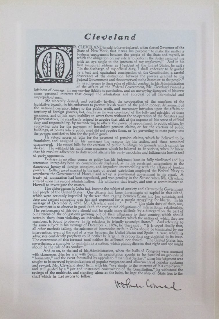 Tribute to President Grover Cleveland: Tribute to President Grover Cleveland Artist: After Gilbert Stuart Print Type: Photogravure Date: 1907 Publisher: Bureau of National Literature & Ar
