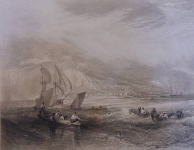Line Fishing Off Hastings - J. M. W. Turner: Line Fishing Off Hastings Joseph Mallord William Turner RA, known in his time as William Turner, was an English Romantic painter, printmaker and watercolorist. He is known for his ex