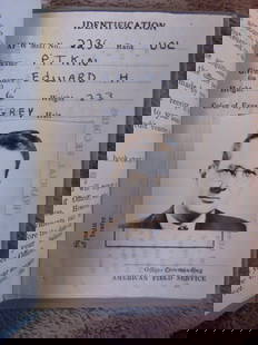 American Field Service Pass Book: American Field Service Pass Book With photo. Rare Dated: 1940's Size: Approx 21 pages. Condition Report Very Good Subject References: LF2