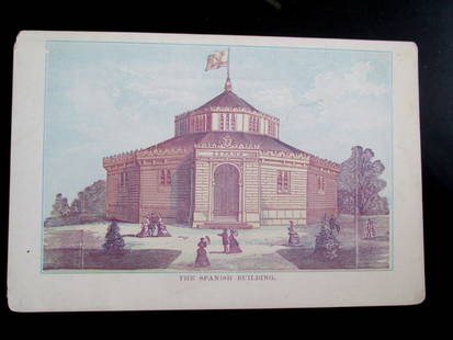 Centennial 1876 Spanish Building: International Centennial Exhibition 1776 Spanish Building  Also known as the Centennial Exhibition. Rare Artist: C. Burt Print Type: Lithograph