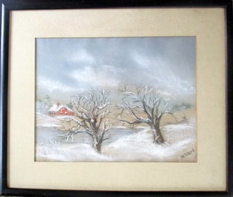 Winter At The Lake Homestead - M S Lord (American)